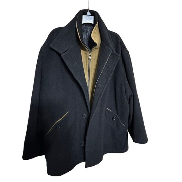 Vintage Savoy Taylor’s Guild Wool Blend Double Layered Men’s Peacoat Size Large - Picture 3 of 15